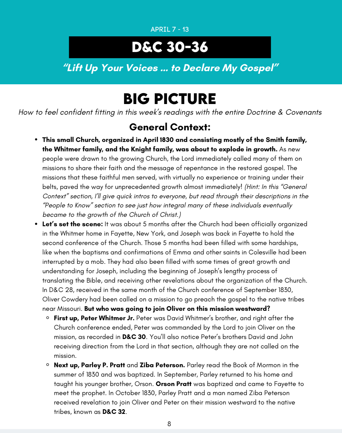 doctrine & covenants (q2 apr-jun) big picture/little picture study guide *digital download* - Image 2