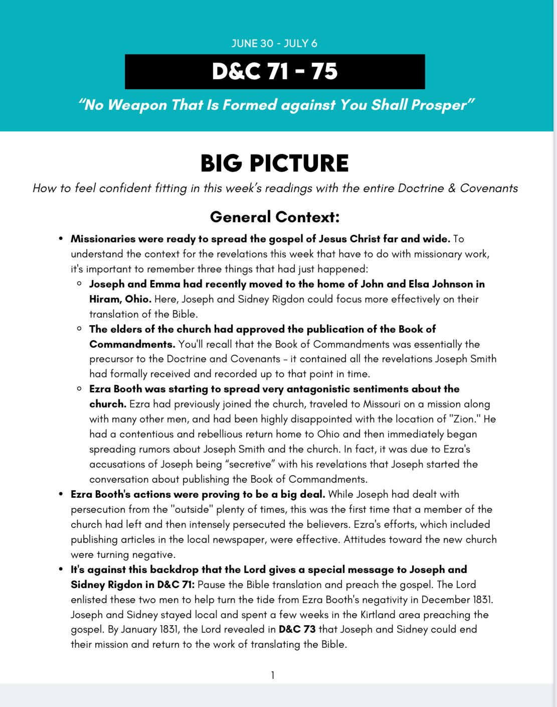doctrine & covenants (q3 jul-sep) big picture/little picture study guide *digital download* - Image 5