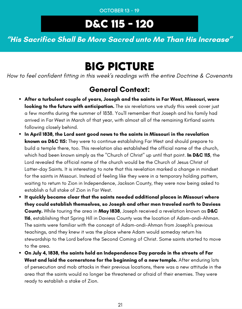 doctrine & covenants (q4 oct-dec) big picture/little picture study guide *digital download* - Image 2